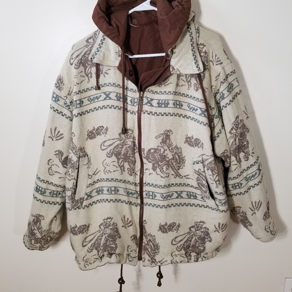 Izzi Jackets & Blazers - VINTAGE IZZI • reversible cowboy pattern jacket